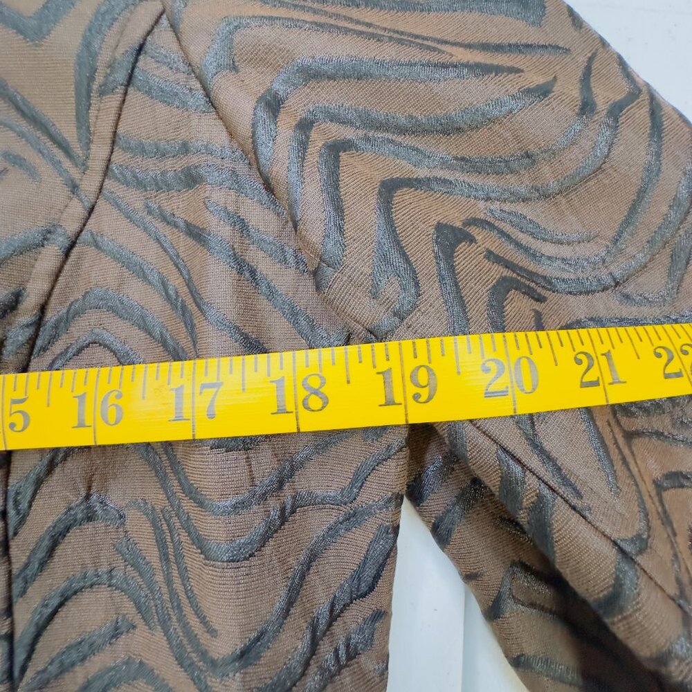 Due Per Due Ladies NWT Brown Black Zipper Jacket Style T71850 Striped Tiger - Picture 13 of 16